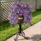 Artificial Hanging Flower Baskets, 4 Bundles UV Resistant Faux Flowers with Eucalyptus Leaves, Outdoor Spring Summer Porch Patio Balcony Hanging Planter Decor, Double Purple 15.7”x27.6”